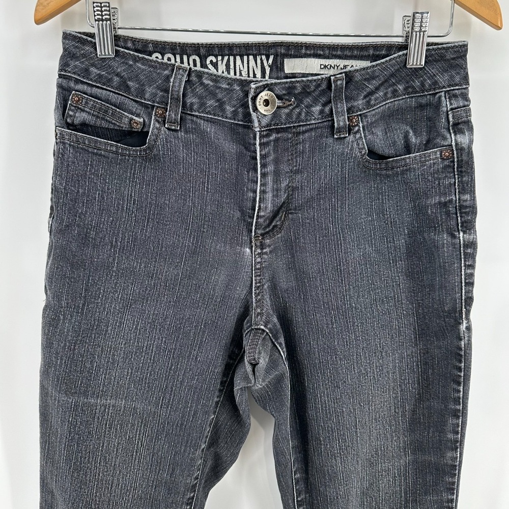 DKNY Jeans Womens 10R Black Denim Soho Skinny Stretch 5-Pocket Comfort Everyday